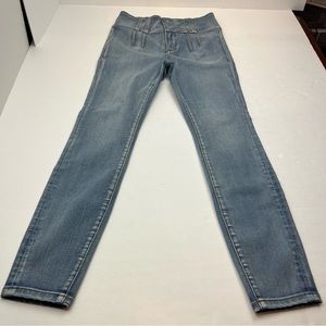 Anthropologie Pilcro Size 28 High Waisted‎ Blue Denim Jean Snap Zip Closure